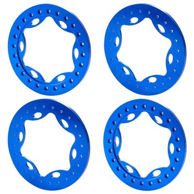 4Pcs 2.9inch Metal Wheel Rings Compatible with 1 6 Scale RC Cars Like SCX6 AXI05000 AXI05001 Trail Honcho Upgrade Parts(C Blue)