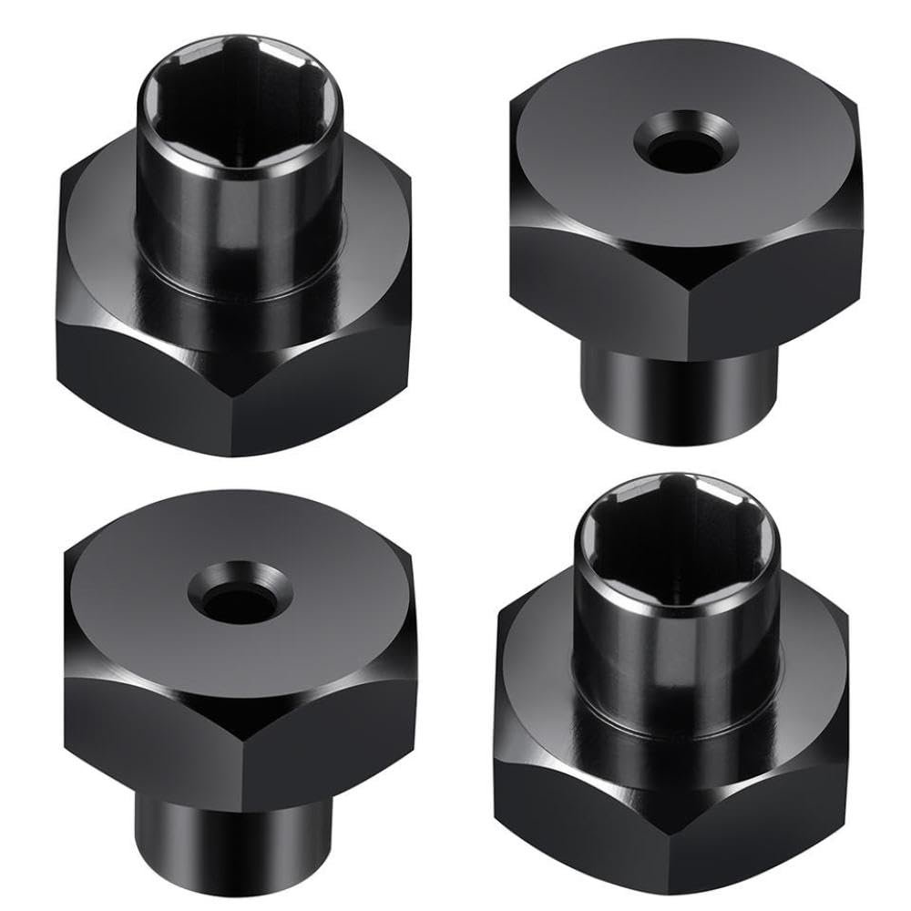 4Pcs 5mm to 7mm Or 12mm Hex Wheel Hub Adapters Compatible with 1/24 Scale Wheels On 1/10 RC Car Upgrade Parts Fits SCX24 and D12 Models(5 to 12mm)