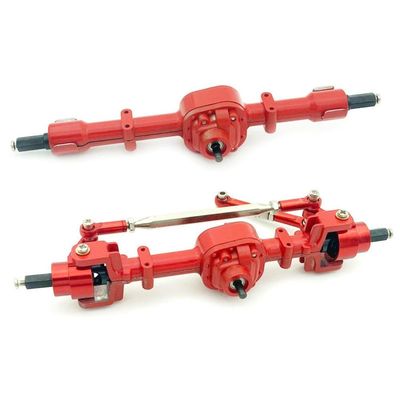 1/12 RC Car Metal Front and Rear Axle Parts D96 MN98 MN99S MN45 Compatible with Various 1 12 Scale RC Models(Red)
