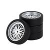33mm RC Hard Drift Tire Wheel Set 4pcs Compatible with 1/18 Scale RC Cars Including AE86 A86 LD1801 LD1802 LD1803 LD1804 A01 A02 Models(LA0046 Silver(Hard)) view 1