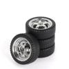 33mm RC Hard Drift Tire Wheel Set 4pcs Compatible with 1/18 Scale RC Cars Including AE86 A86 LD1801 LD1802 LD1803 LD1804 A01 A02 Models(LA0034 Silver(Hard)) view 1
