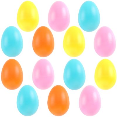 AUGSHY 14pcs Egg Shakers Set, 4 Colors Plastic Maraca Eggs Sensory Percussion Toys for Early Rhythm Learning Music Education DIY Painting Rhythm Practice