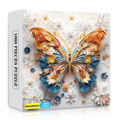 1000 Pcs Butterfly Puzzles for Adults -Challenging Colorful Butterflies Jigsaw Family Wall Art Decor