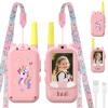 Video Walkie Talkies for Kids,ELFEYE Handheld Rechargeable Video/Voice Call Children Walkies Talkies,Toddler Toy for Indoor Outdoor Games,Camping Hiking,Gift for Kids Ages 3-12 (Pink/Pink) view 1