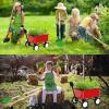 Qtioucp Kids Gardening Wheelbarrow Set, Metal & Wooden Garden Tools for Kids Ages 3-8, Real Wheelbarrows with Apron, Gloves & STEM Guide, Outdoor Backyard Garden Toy Gift view 2