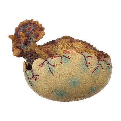 AENIMELY Realistic Dinosaur Egg Toy - Solid Dinosaur Figure Model, Educational for Kids, Cake Topper, Party Decoration & STEM Project (Triceratops)