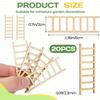 20PCS Mini Wooden Ladder,2.4'' Wooden Miniature Ladder,Wood Step Fairy Garden Accessories,Miniature Dollhouse Accessories for DIY Craft Dollhouse Dcor Landscape (20 Pcs) view 2