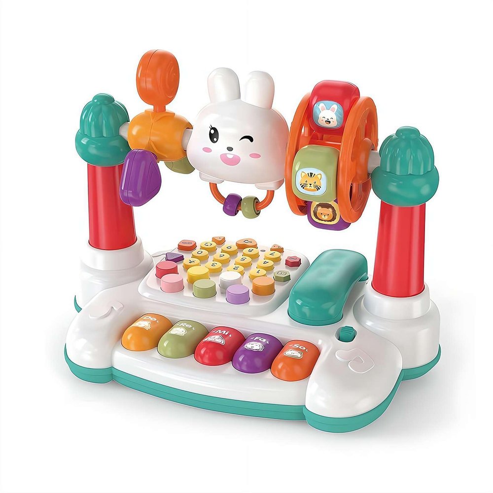 Rabbit Baby Phone Toy, Interactive Educational Phone for Toddlers 0-3 with Music, Stories & Bilingual Learning, Multi-Sensory Early Development Toy, 1st Birthday Gift