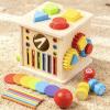 Educational Shape Toy, Wooden Activity Cube, 17x15.5x15cm, Play Cube Learning, Developmental Toy Kids, 8 in 1 Playset, for Party Playroom Classroom Home view 4