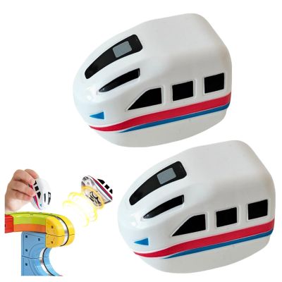 2 Pack Replacement Electric Train Cars, USB Rechargeable Add-On for Electric Train Set Tracks, Electri-c TRAI-n Set Flexible Race Track, Cannot Operate Alone,Tracks & Cable Not Included