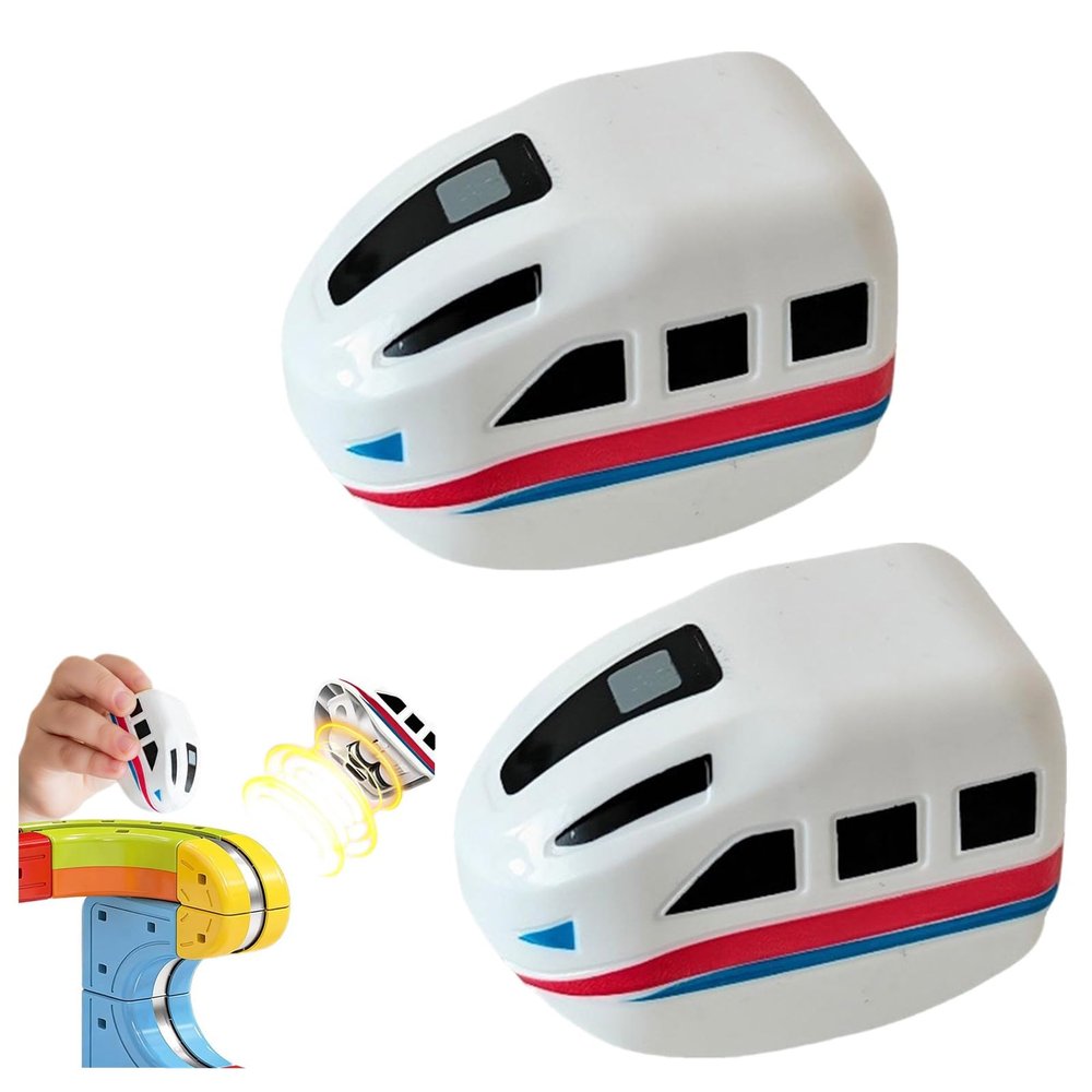 2 Pack Replacement Electric Train Cars, USB Rechargeable Add-On for Electric Train Set Tracks, Electri-c TRAI-n Set Flexible Race Track, Cannot Operate Alone,Tracks & Cable Not Included