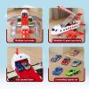 Airplane Toys for Toddlers 3-5, Foldable 4 Layer Toddler Car Track Playset, Toy Plane Transport Car Carrier & 6 Race Cars,Toy Airplane for Boys Age 4-7,Plane Toy for Birthday, Chritmas Gift view 2