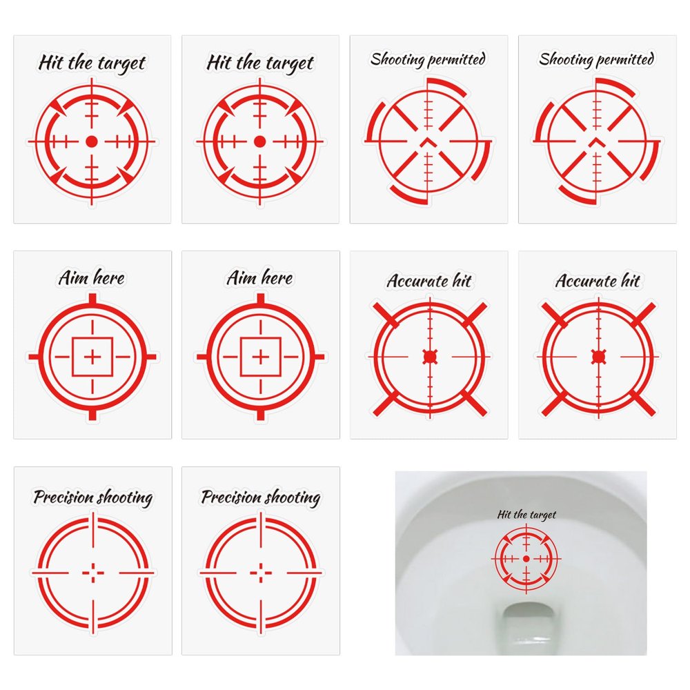 10pcs Toilet Target Stickers, Waterproof Durable Potty Training Stickers Toilet Bowl Aiming Target for Boys Bathroom Urinal & Restroom
