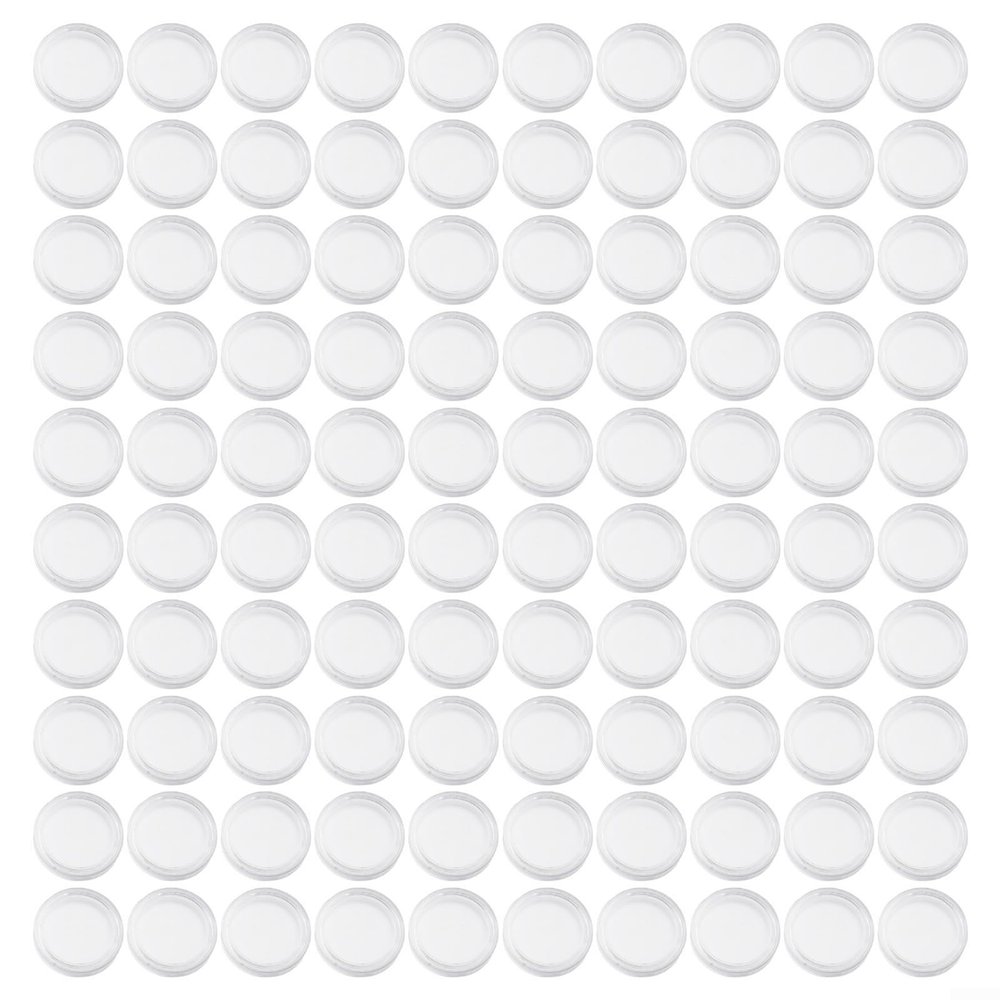 100 Pcs 16mm Transparent Plastic Coin Holders, Small Round Storage Cases for Crescent Groove for Commemorative Coin Collection and Protection