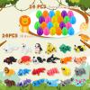 Capoda 24 Pack Easter Eggs With 3D Printed Animals Eggs Colorful Plastic Filled with Flexible Mini Animals Easter Egg Fillers for Basket Stuffers Egg Hunt Supplies Spring Party view 4
