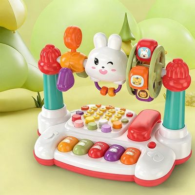 Baby Phone Toy,Cartoon Baby Piano Music Light Toy Children Pretend Phone,Kids Cellphone Girl with Light Parent-Child Interactive Toys Xmas New Year Gift Game Boy Girl Early Education Gifts (Red)