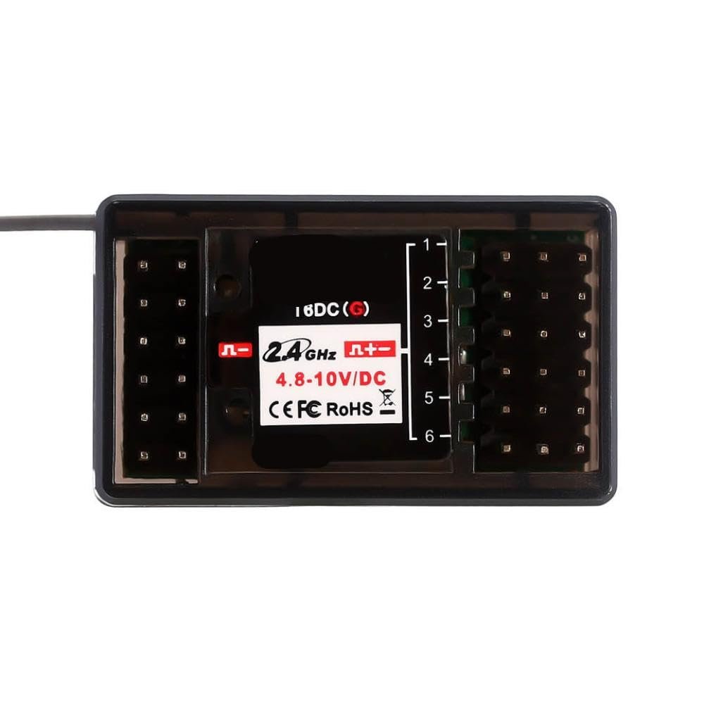 2.4GHz 6CH Receiver Compatible with T6DC T6DCG RC Transmitter Controller Compatible with Remote Control Cars Drones(for T6DCG)