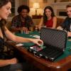Aluminum Poker Case - Capacity Aluminum Alloy Matte Black - Poker Chip Protection Display Case - for Lovers Family Friends Enthusiasts Beginners view 2