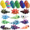 Capoda 12 Pack Easter Eggs With 3D Printed Axolotl Animal Colorful Plastic Filled with Flexible Mini Animals Easter Egg Fillers for Basket Stuffers Egg Hunt Supplies Spring Party view 1