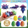 Capoda 12 Pack Easter Eggs With 3D Printed Axolotl Animal Colorful Plastic Filled with Flexible Mini Animals Easter Egg Fillers for Basket Stuffers Egg Hunt Supplies Spring Party view 2