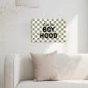 19.7 X 29.5 in Long Live Wall Art Banner, Green Checkerboard Canvas, Little One Nursery Decor view 4