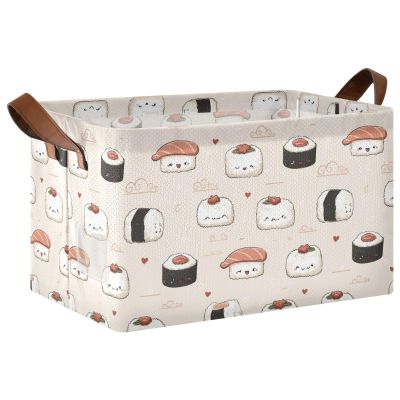 IBGIKWH Cute Little Salmon Rice Ball Storage Bins Basket Storage Basket Clothes Hamper Storage Cubes Bin Blanket Basket Laundry Hamper