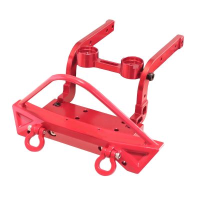 Aluminum Alloy Front Bumper with Electric Winch for M-JX H12Y H12Y+RC Car Upgrade Parts and Accessories(Red)