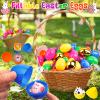 Adisher 100Pcs Easter Eggs, Plastic 3.0" Colorful Easet Eggs with 6Pcs Golden Eggs Bulk Empty Fillable for Easter Hunt Party Favor Basket Stuffers, Filling Treats, Classroom Prize Supplies for Kids view 2