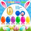 Adisher 100Pcs Easter Eggs, Plastic 3.0" Colorful Easet Eggs with 6Pcs Golden Eggs Bulk Empty Fillable for Easter Hunt Party Favor Basket Stuffers, Filling Treats, Classroom Prize Supplies for Kids view 3