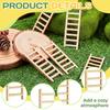 40PCS Mini Wooden Ladder,2.4'' Wooden Miniature Ladder,Wood Step Fairy Garden Accessories,Miniature Dollhouse Accessories for DIY Craft Dollhouse Dcor Landscape (40 Pcs) view 3