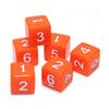 10 Pieces Square Corner Polyhedral Dices D6 Dice 16mm Straight Edge Acrylic 6 Sided Number Dice Game Dices for Board Games, Parties, Math Teaching - Solid,Orange view 1