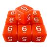10 Pieces Square Corner Polyhedral Dices D6 Dice 16mm Straight Edge Acrylic 6 Sided Number Dice Game Dices for Board Games, Parties, Math Teaching - Solid,Orange view 2