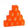 10 Pieces Square Corner Polyhedral Dices D6 Dice 16mm Straight Edge Acrylic 6 Sided Number Dice Game Dices for Board Games, Parties, Math Teaching - Solid,Orange view 3