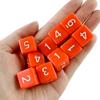 10 Pieces Square Corner Polyhedral Dices D6 Dice 16mm Straight Edge Acrylic 6 Sided Number Dice Game Dices for Board Games, Parties, Math Teaching - Solid,Orange view 4