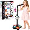 2026 New Star Kids Microphone with Stand, Portable Karaoke Machine for Singing, with Stand Adjustable, Speaker & Led Lights, Move to Play for Singing, Music Play, Fun and Easy-to-Use (Black) view 1
