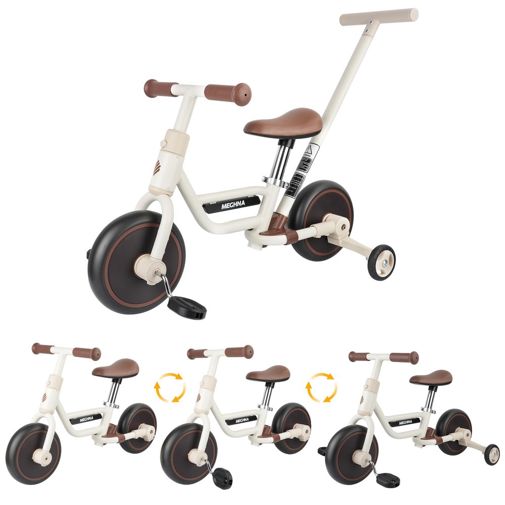 ZUKKA Toddler 4 in 1 with Detachable Push Handle and Silent Wheels Lightweight Easy-to Assemble for Over 18 Months Baby Toddlers