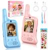 2 Pack Video Walkie Talkies for Kids, Rechargeable Kids Walkie Talkies with HD Camera & Voice Changer Long Range Video Intercom Toys Boys Girls Birthday Gifts for Family Games Outside Camping Hiking view 1