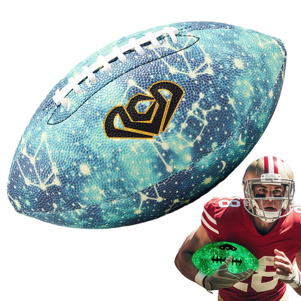 Light Up Football Size Versatile Durable 6/9 Junior Super Grip, PU Leather Waterproof, Lighted Double Laced American Kids | Kids Lights Football for Night Games Light Up Lightweight