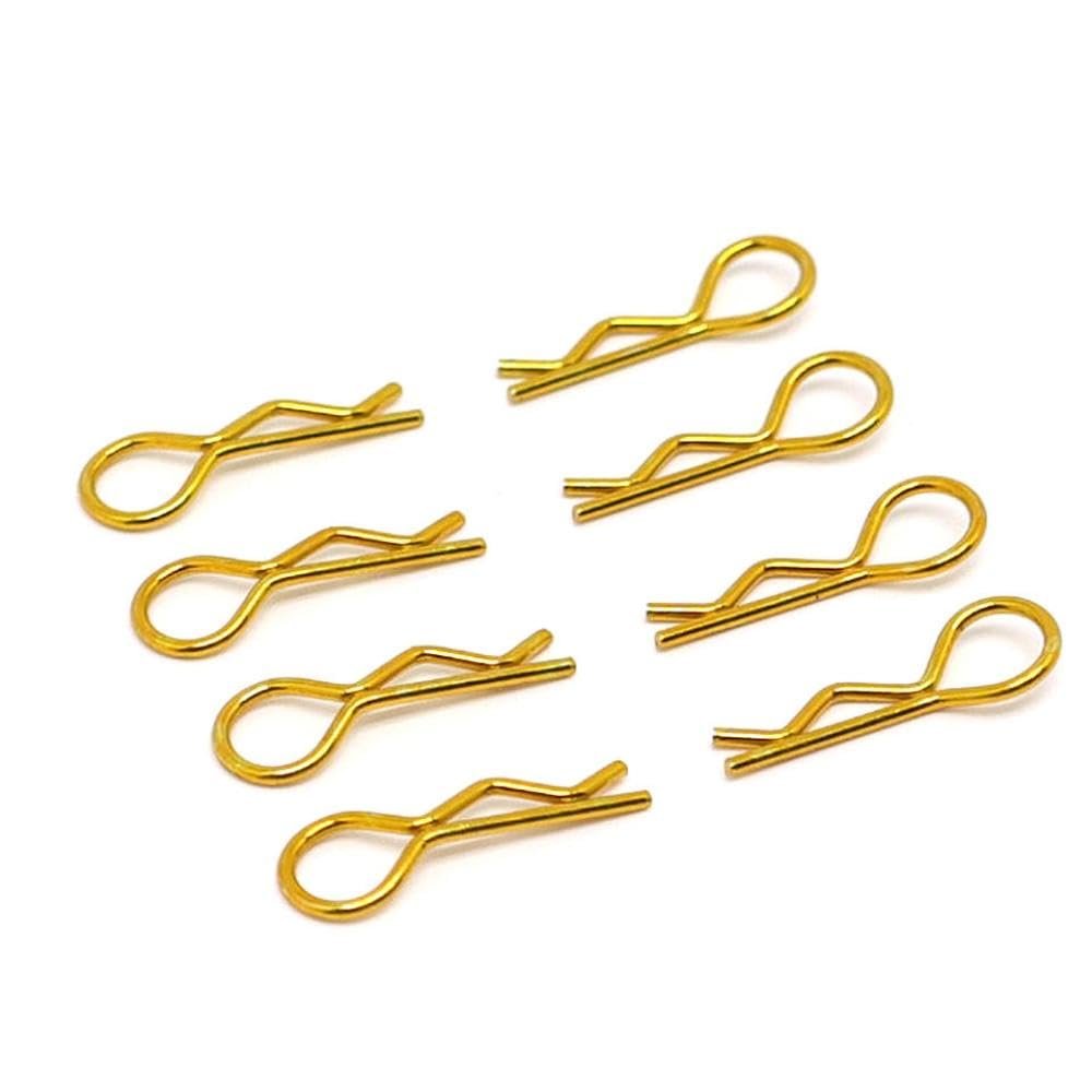 8PCS 100PCS Universal Stainless Steel R Clip Pin Compatible with 1 10 1 12 Scale RC Car Models Compatible with Himoto Aftermarket(8PCS Yellow)