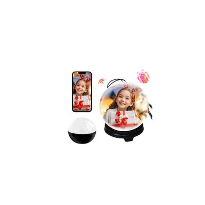 2.7" Crystal Ball Video Player, 3D Video Play Electronic Ball, Dynamic Videos Displaying Balls, DIY Digital Photo Videos Player with Electronic Screen for Couple, Pet, Holiday Memory (WiFi ver Black)
