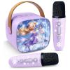 Frozen Toys Mini Karaoke Machine for Kids:Birthday Gifts for 3 4 5 6 7 8 9 10 11 12+ Year Old Little Girl Teens Princess Party Gift Toddler Singing Toy,Bluetooth Speaker with 2 Wireless Microphones view 1