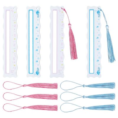 BENECREAT 8Sets Acrylic Mahjong Line Finder and Rules Reader with Tassels, Portable 6.1inch Tile Combination Guide for Tournaments and Home Game Strategy