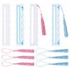 BENECREAT 8Sets Acrylic Mahjong Line Finder and Rules Reader with Tassels, Portable 6.1inch Tile Combination Guide for Tournaments and Home Game Strategy view 1