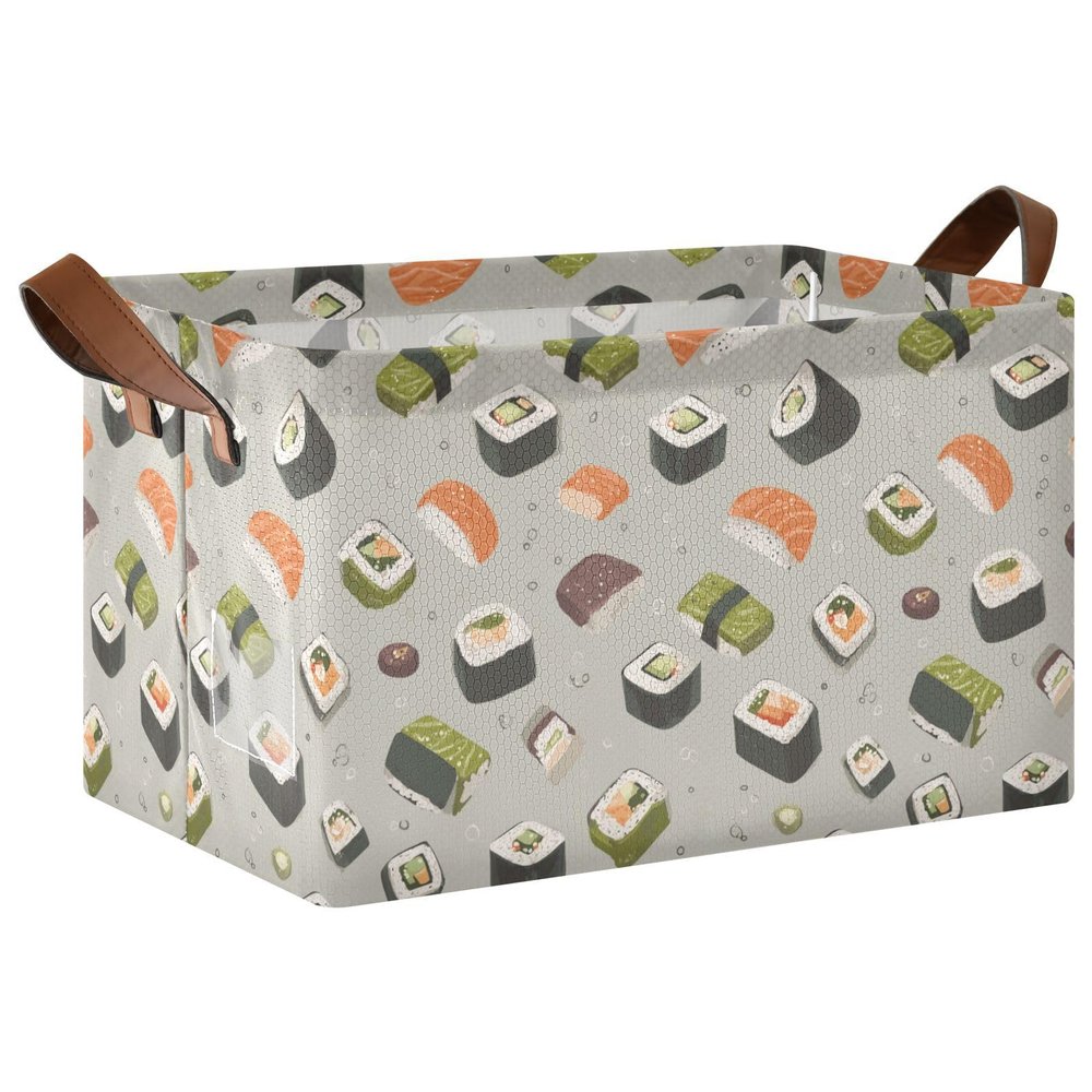 IBGIKWH Salmon Sashimi Sushi Cartoon Storage Bins Basket Storage Basket Clothes Hamper Storage Cubes Bin Blanket Basket Laundry Hamper