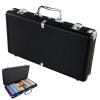 Poker Chip Box - Capacity Matte Black Aluminum Alloy,Poker Chip Protection Display Case,for Lovers Family Friends Enthusiasts Beginners view 1