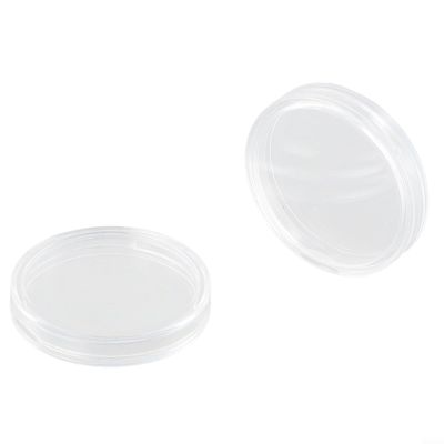 100 Pcs Clear Round Plastic Coin Holder Containers 26mm Diameter Storage Cases for Crescent Opening Design for Collectors