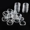 100 Pcs Clear Round Plastic Coin Holder Containers 26mm Diameter Storage Cases for Crescent Opening Design for Collectors view 4