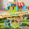 AKEYDIY Bounce House, Inflatable Obstacle Course Bouncy House for Kids, Indoor/Outdoor Bouncy Castle with Shade Stand,Boxing Column,Ring Toss Game&Ball Pool,450W Blower,Jump House for Backyard view 2