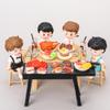 1/12 Scale Mini Realistic BBQ Grill and Picnic Table Model Set, Food-Play Props, Prentend-Play Accessory Set (Table and Chair + Grill + Figure + Food Items) view 3