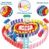 BROWCHELYES 1000 PCS Dominoes Set for Kids with Extra 11 Blocks, Wooden Building Blocks 10 Colors Dominoes Racing Tile Games Educational Toy for Kids Birthday Party with Storage Bag view 3